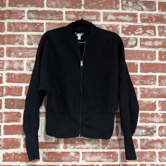 COS Womens Black Wool Bomber Jacket EUC Size Small - Picture 2 of 11